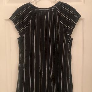 Ann Taylor Black Metallic Stripes Dress Sz 8 P NWT